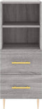 vidaXL - Dressoir - 34,5x34x90 - cm - bewerkt - hout - grijs - sonoma - eikenkleurig