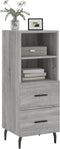vidaXL - Dressoir - 34,5x34x90 - cm - bewerkt - hout - grijs - sonoma - eikenkleurig