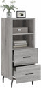 vidaXL - Dressoir - 34,5x34x90 - cm - bewerkt - hout - grijs - sonoma - eikenkleurig