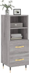 vidaXL - Dressoir - 34,5x34x90 - cm - bewerkt - hout - grijs - sonoma - eikenkleurig