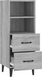 vidaXL - Dressoir - 34,5x34x90 - cm - bewerkt - hout - grijs - sonoma - eikenkleurig