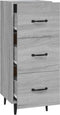 vidaXL - Dressoir - 34,5x34x90 - cm - bewerkt - hout - grijs - sonoma - eikenkleurig