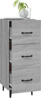 vidaXL - Dressoir - 34,5x34x90 - cm - bewerkt - hout - grijs - sonoma - eikenkleurig
