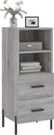 vidaXL - Dressoir - 34,5x34x90 - cm - bewerkt - hout - grijs - sonoma - eikenkleurig