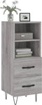 vidaXL - Dressoir - 34,5x34x90 - cm - bewerkt - hout - grijs - sonoma - eikenkleurig