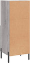 vidaXL - Dressoir - 34,5x34x90 - cm - bewerkt - hout - grijs - sonoma - eikenkleurig