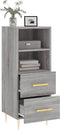 vidaXL - Dressoir - 34,5x34x90 - cm - bewerkt - hout - grijs - sonoma - eikenkleurig