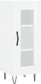 vidaXL - Dressoir - 34,5x34x90 - cm - bewerkt - hout - hoogglans - wit