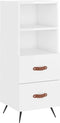 vidaXL - Dressoir - 34,5x34x90 - cm - bewerkt - hout - hoogglans - wit