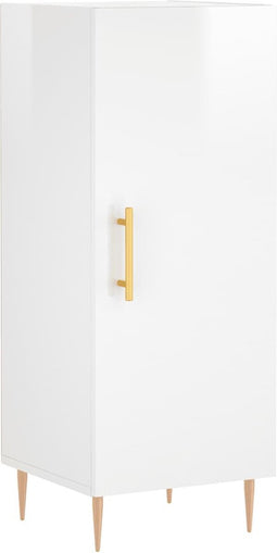 vidaXL - Dressoir - 34,5x34x90 - cm - bewerkt - hout - hoogglans - wit