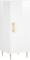vidaXL - Dressoir - 34,5x34x90 - cm - bewerkt - hout - hoogglans - wit