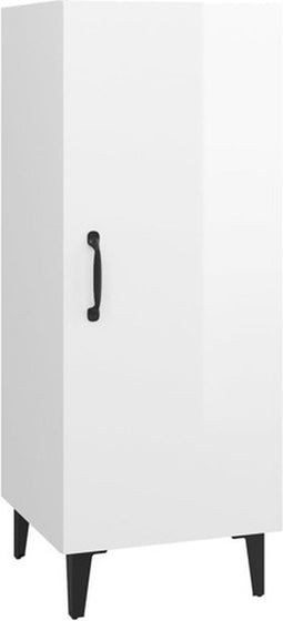 vidaXL - Dressoir - 34,5x34x90 - cm - bewerkt - hout - hoogglans - wit