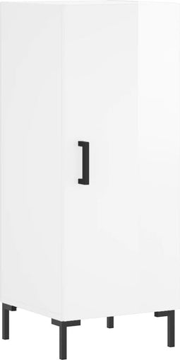 vidaXL - Dressoir - 34,5x34x90 - cm - bewerkt - hout - hoogglans - wit