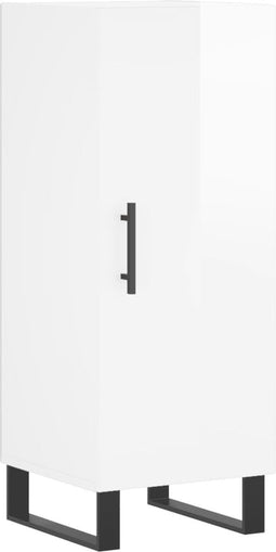 vidaXL - Dressoir - 34,5x34x90 - cm - bewerkt - hout - hoogglans - wit