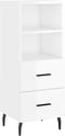 vidaXL - Dressoir - 34,5x34x90 - cm - bewerkt - hout - hoogglans - wit