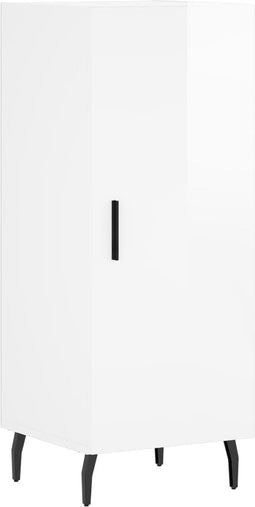vidaXL - Dressoir - 34,5x34x90 - cm - bewerkt - hout - hoogglans - wit