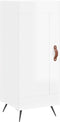 vidaXL - Dressoir - 34,5x34x90 - cm - bewerkt - hout - hoogglans - wit