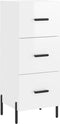 vidaXL - Dressoir - 34,5x34x90 - cm - bewerkt - hout - hoogglans - wit