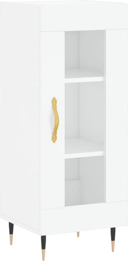 vidaXL - Dressoir - 34,5x34x90 - cm - bewerkt - hout - hoogglans - wit