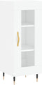vidaXL - Dressoir - 34,5x34x90 - cm - bewerkt - hout - hoogglans - wit
