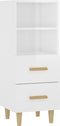 vidaXL - Dressoir - 34,5x34x90 - cm - bewerkt - hout - hoogglans - wit
