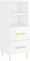 vidaXL - Dressoir - 34,5x34x90 - cm - bewerkt - hout - hoogglans - wit