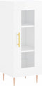 vidaXL - Dressoir - 34,5x34x90 - cm - bewerkt - hout - hoogglans - wit
