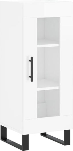 vidaXL - Dressoir - 34,5x34x90 - cm - bewerkt - hout - hoogglans - wit