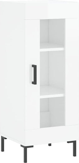 vidaXL - Dressoir - 34,5x34x90 - cm - bewerkt - hout - hoogglans - wit