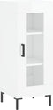 vidaXL - Dressoir - 34,5x34x90 - cm - bewerkt - hout - hoogglans - wit