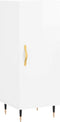 vidaXL - Dressoir - 34,5x34x90 - cm - bewerkt - hout - hoogglans - wit