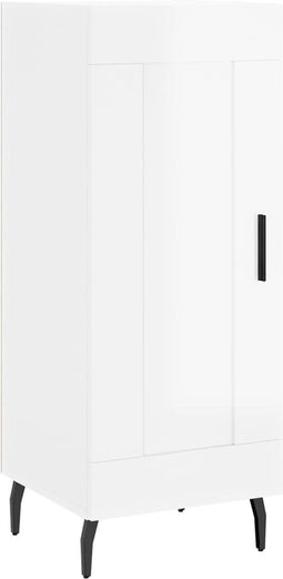 vidaXL - Dressoir - 34,5x34x90 - cm - bewerkt - hout - hoogglans - wit