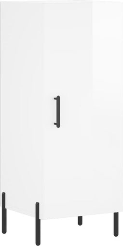 vidaXL - Dressoir - 34,5x34x90 - cm - bewerkt - hout - hoogglans - wit