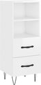 vidaXL - Dressoir - 34,5x34x90 - cm - bewerkt - hout - hoogglans - wit