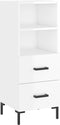 vidaXL - Dressoir - 34,5x34x90 - cm - bewerkt - hout - hoogglans - wit