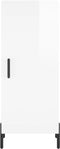 vidaXL - Dressoir - 34,5x34x90 - cm - bewerkt - hout - hoogglans - wit