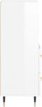 vidaXL - Dressoir - 34,5x34x90 - cm - bewerkt - hout - hoogglans - wit