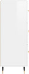 vidaXL - Dressoir - 34,5x34x90 - cm - bewerkt - hout - hoogglans - wit