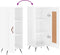 vidaXL - Dressoir - 34,5x34x90 - cm - bewerkt - hout - hoogglans - wit