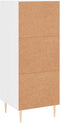 vidaXL - Dressoir - 34,5x34x90 - cm - bewerkt - hout - hoogglans - wit