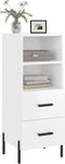 vidaXL - Dressoir - 34,5x34x90 - cm - bewerkt - hout - hoogglans - wit