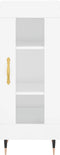 vidaXL - Dressoir - 34,5x34x90 - cm - bewerkt - hout - hoogglans - wit