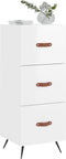 vidaXL - Dressoir - 34,5x34x90 - cm - bewerkt - hout - hoogglans - wit