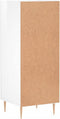 vidaXL - Dressoir - 34,5x34x90 - cm - bewerkt - hout - hoogglans - wit