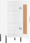 vidaXL - Dressoir - 34,5x34x90 - cm - bewerkt - hout - hoogglans - wit