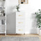 vidaXL - Dressoir - 34,5x34x90 - cm - bewerkt - hout - hoogglans - wit
