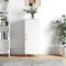 vidaXL - Dressoir - 34,5x34x90 - cm - bewerkt - hout - hoogglans - wit