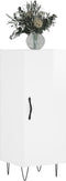 vidaXL - Dressoir - 34,5x34x90 - cm - bewerkt - hout - hoogglans - wit