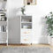 vidaXL - Dressoir - 34,5x34x90 - cm - bewerkt - hout - hoogglans - wit