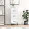vidaXL - Dressoir - 34,5x34x90 - cm - bewerkt - hout - hoogglans - wit